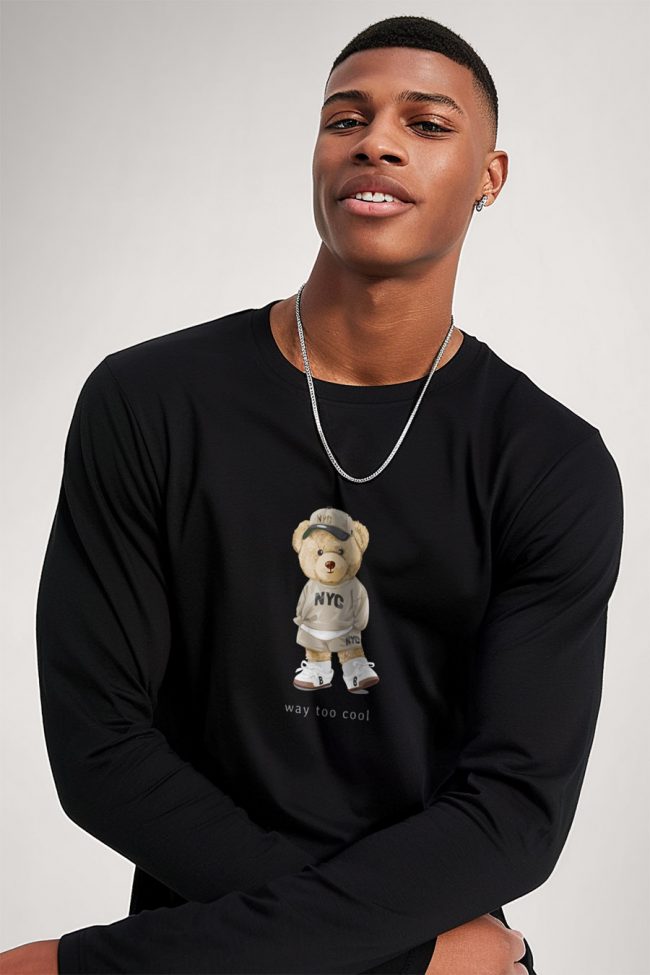 Way Too Cool Teddy, Long Sleeve Μπλούζα σε Μαύρο Χρώμα