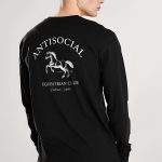 Antisocial Club, Long Sleeve Μπλούζα σε Μαύρο Χρώμα