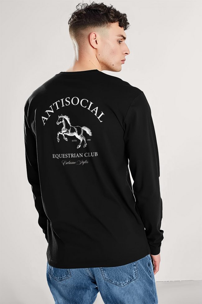 Antisocial Club, Long Sleeve Μπλούζα σε Μαύρο Χρώμα