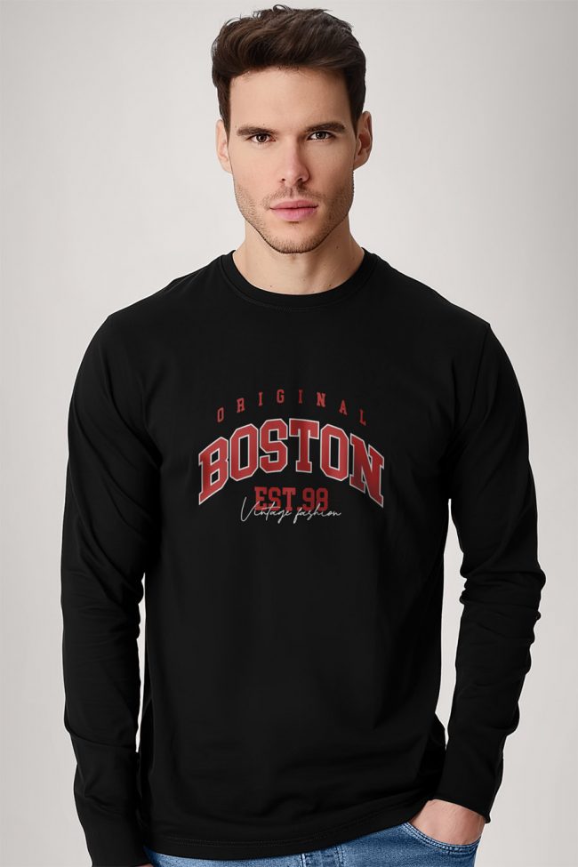 Boston Original, Long Sleeve Μπλούζα σε Μαύρο Χρώμα