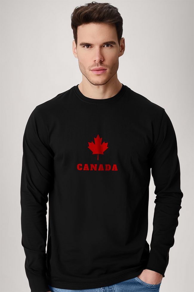 Canada, Long Sleeve Μπλούζα σε Μαύρο Χρώμα