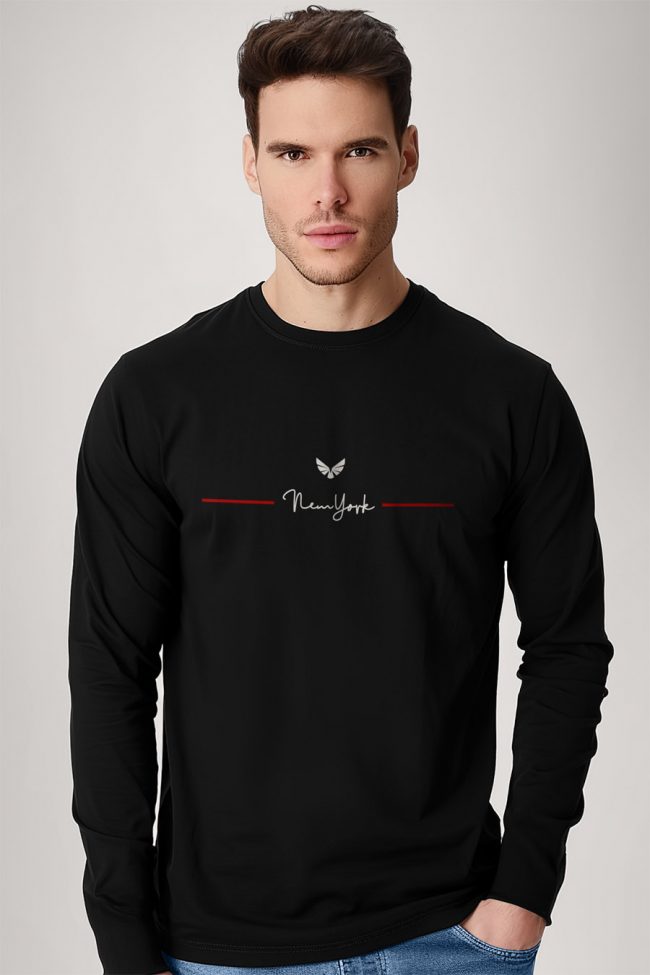 New York Wings, Long Sleeve Μπλούζα σε Μαύρο Χρώμα
