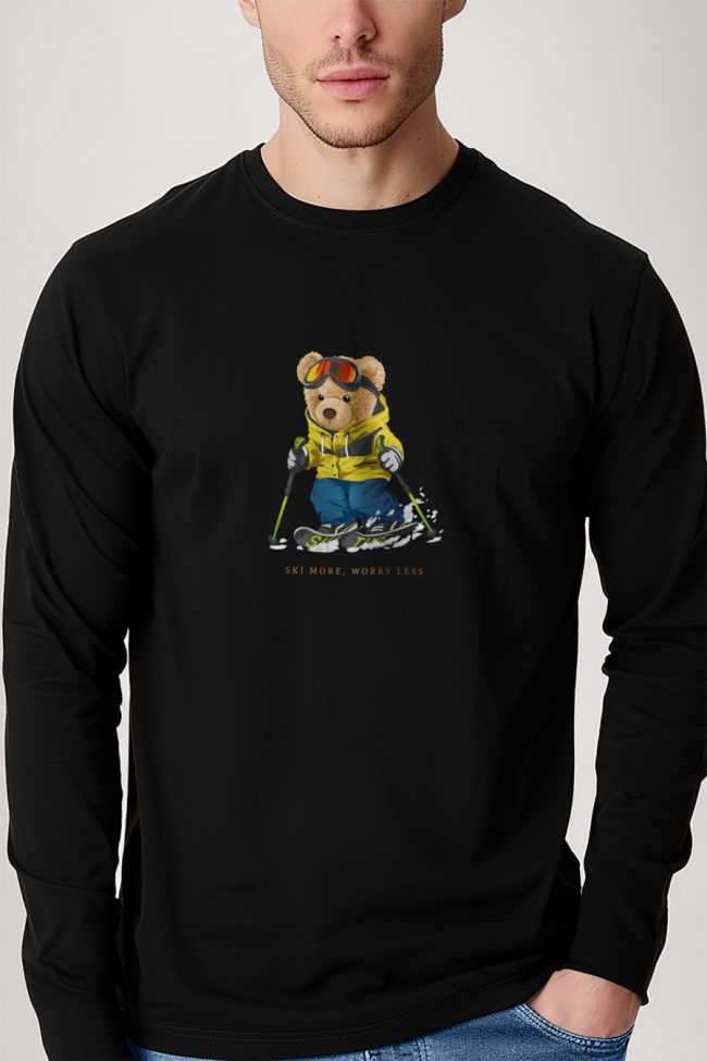Ski More Teddy, Long Sleeve Μπλούζα σε Μαύρο Χρώμα