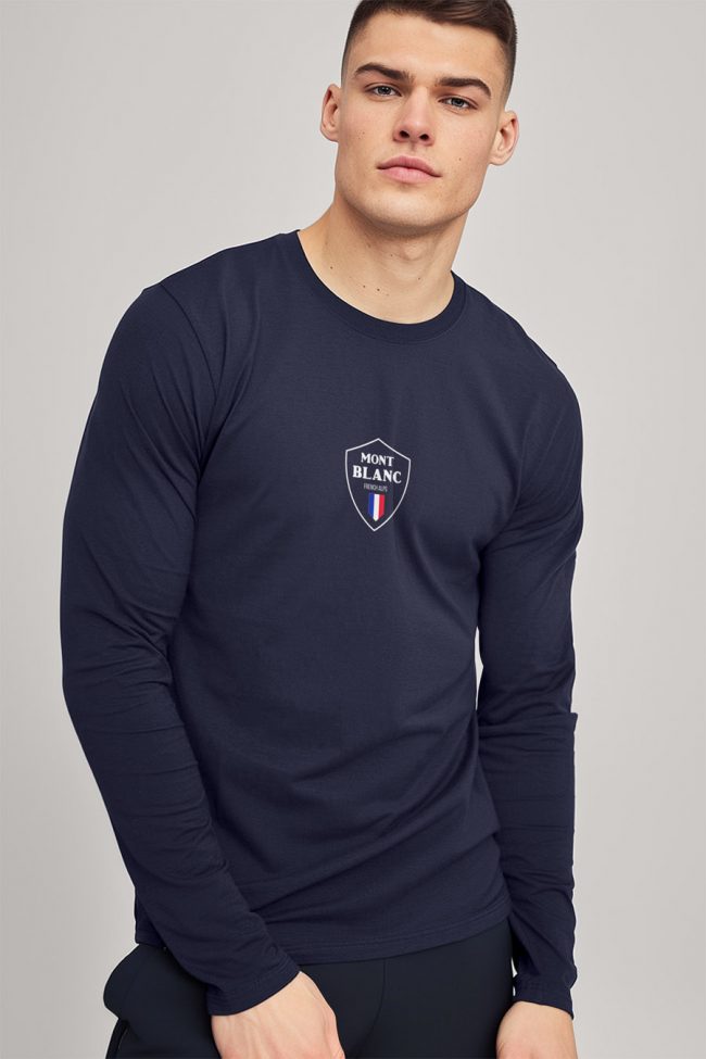 Mont Blanc Flag, Long Sleeve Μπλούζα σε Μπλε Χρώμα