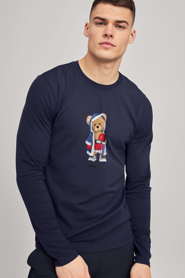 Stay Real Teddy, Long Sleeve Μπλούζα σε Μπλε Χρώμα