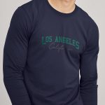 Los Angeles California, Long Sleeve Μπλούζα σε Μπλε Χρώμα