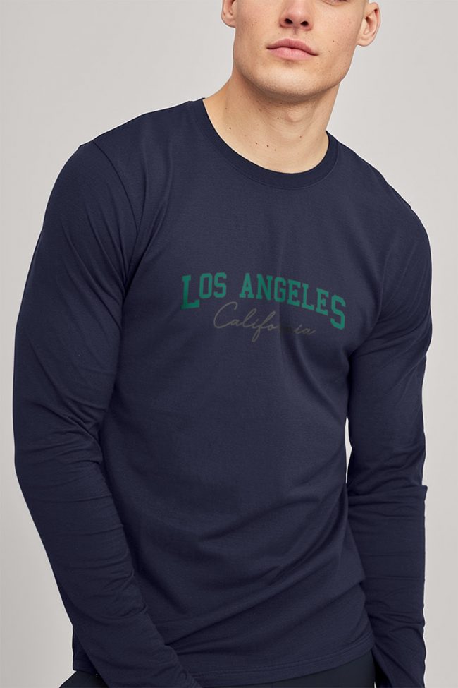 Los Angeles California, Long Sleeve Μπλούζα σε Μπλε Χρώμα