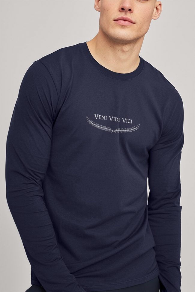Veni Vidi Vici, Long Sleeve Μπλούζα σε Μπλε Χρώμα