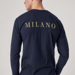Milano Italy, Long Sleeve Μπλούζα σε Μπλε Χρώμα