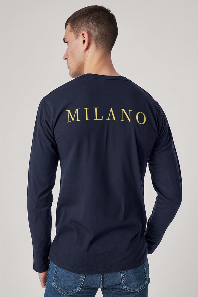 Milano Italy, Long Sleeve Μπλούζα σε Μπλε Χρώμα