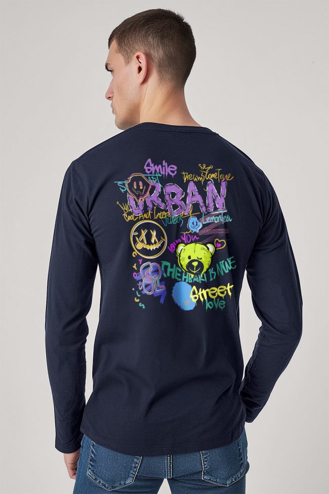 Urban Street Love, Long Sleeve Μπλούζα σε Μπλε Χρώμα