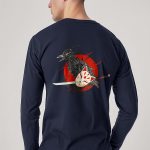 Ninja Cat Mask, Long Sleeve Μπλούζα σε Μπλε Χρώμα
