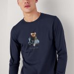 Vintage Style Teddy, Long Sleeve Μπλούζα σε Μπλε Χρώμα