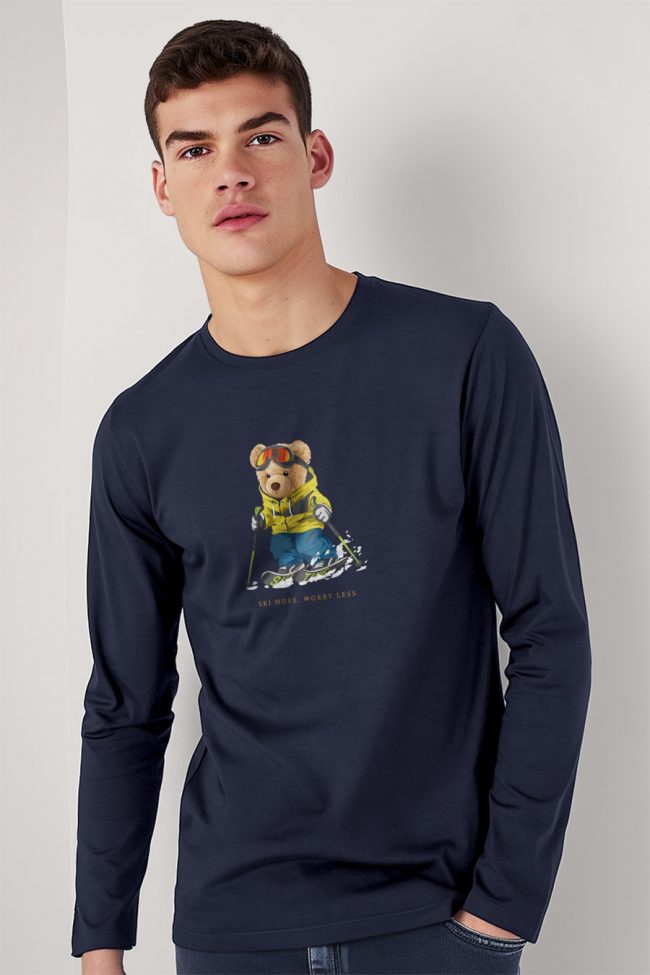 Ski More Teddy, Long Sleeve Μπλούζα σε Μπλε Χρώμα