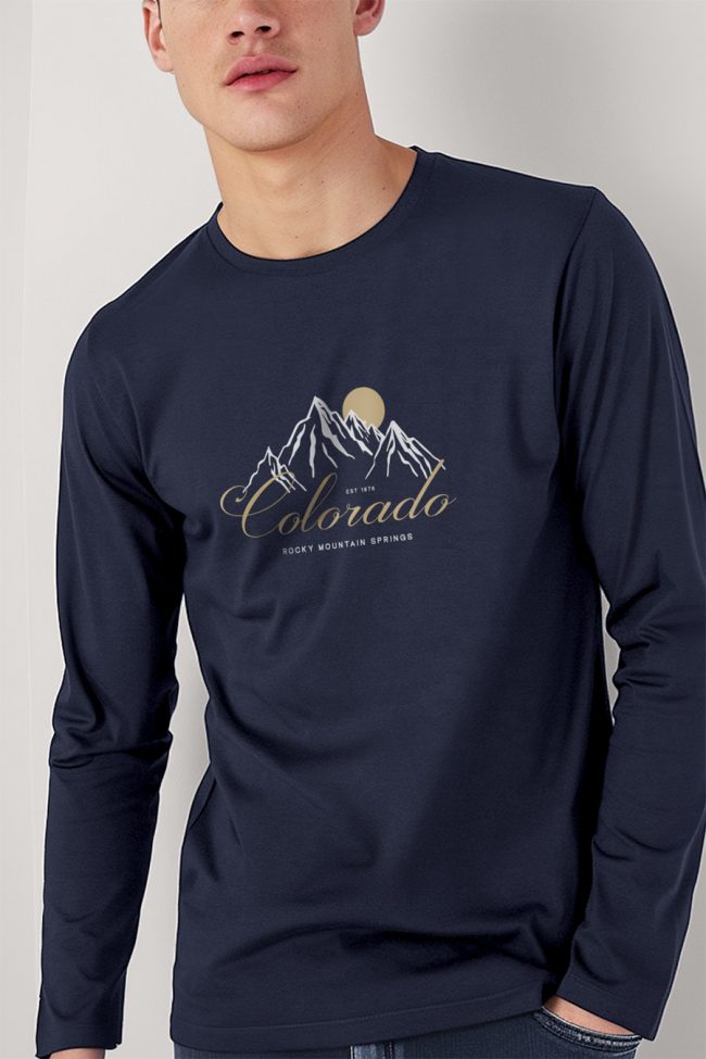 Colorado Rocky Mountains, Long Sleeve Μπλούζα σε Μπλε Χρώμα