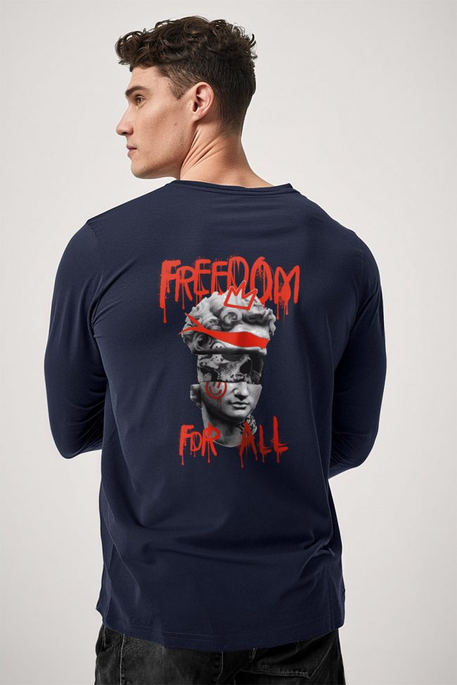 Freedom For All, Long Sleeve Μπλούζα σε Μπλε Χρώμα