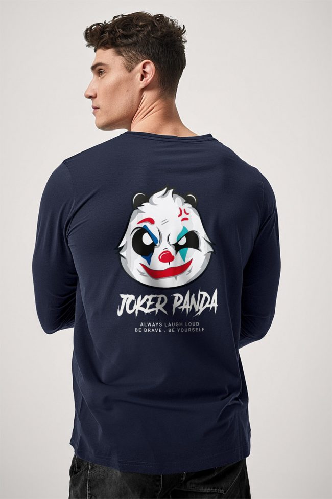 Joker Panda, Long Sleeve Μπλούζα σε Μπλε Χρώμα