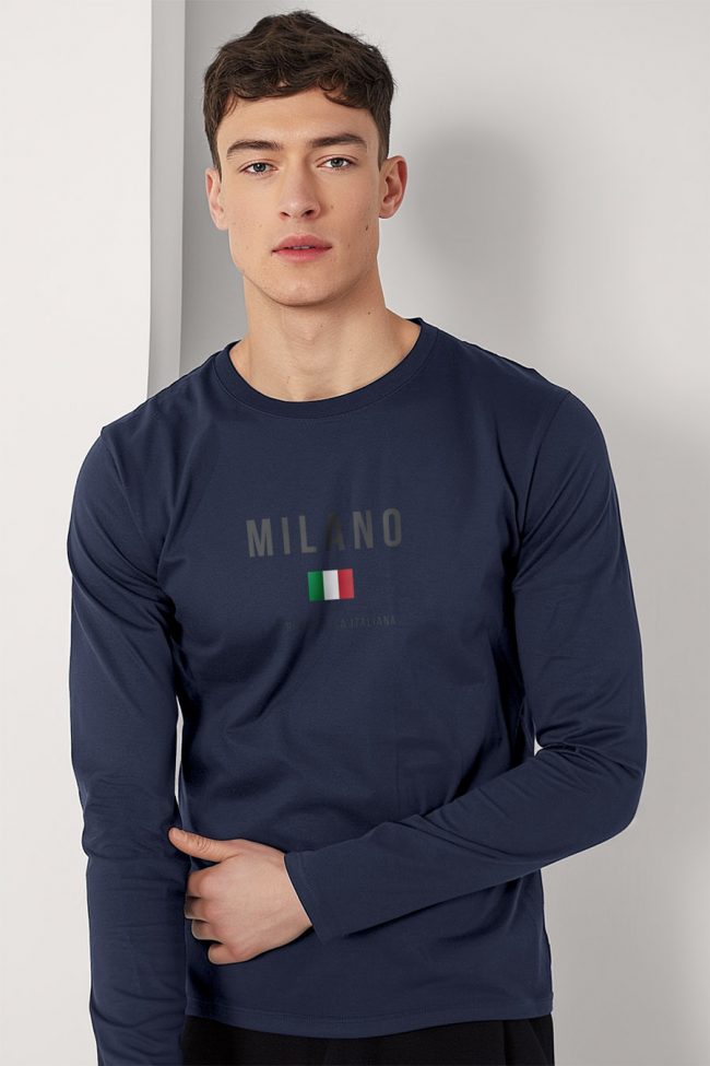 Milano La Repubblica, Long Sleeve Μπλούζα σε Μπλε Χρώμα