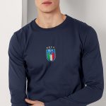 Calcio, Long Sleeve Μπλούζα σε Μπλε Χρώμα
