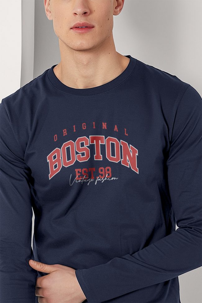 Boston Original, Long Sleeve Μπλούζα σε Μπλε Χρώμα