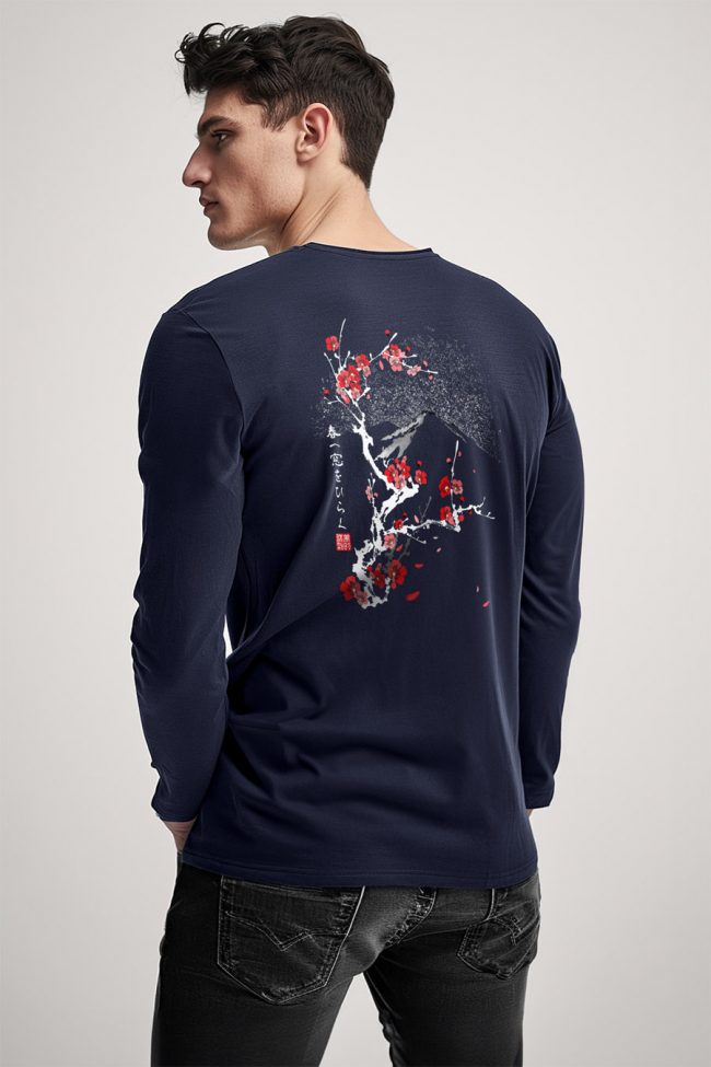 Sakura, Long Sleeve Μπλούζα σε Μπλε Χρώμα