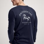 Antisocial Club, Long Sleeve Μπλούζα σε Μπλε Χρώμα