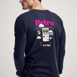 90S Retro Culture, Long Sleeve Μπλούζα σε Μπλε Χρώμα
