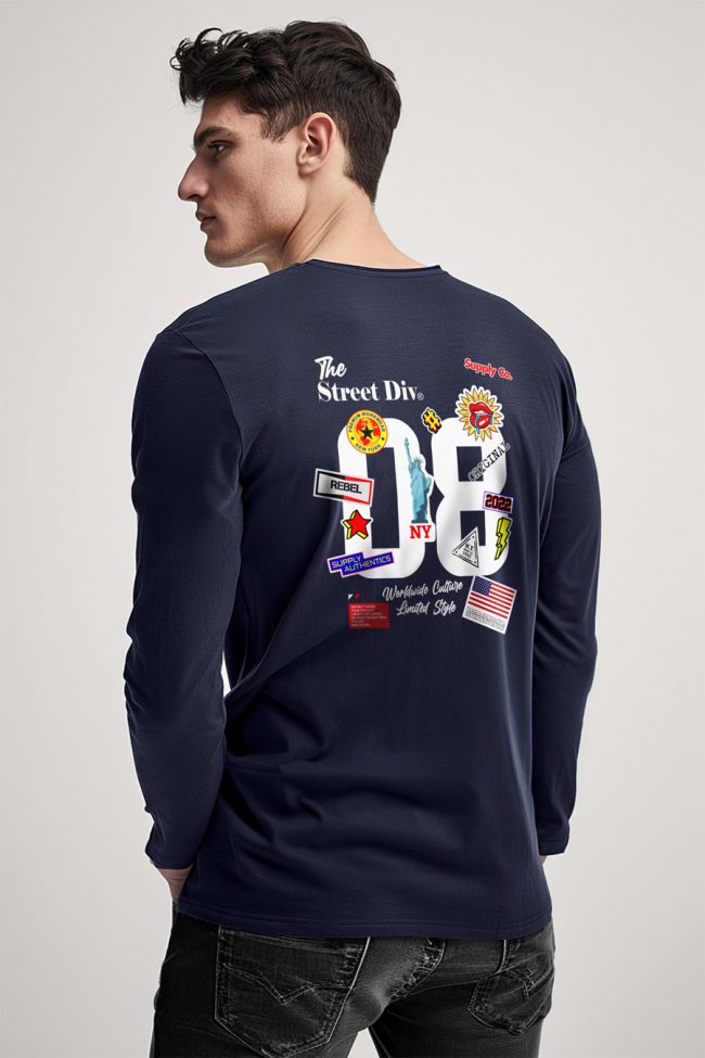 The Street Div, Long Sleeve Μπλούζα σε Μπλε Χρώμα