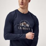 Chamonix Alpine Ski, Long Sleeve Μπλούζα σε Μπλε Χρώμα