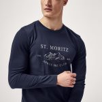 St. Moritz Est. 1985, Long Sleeve Μπλούζα σε Μπλε Χρώμα