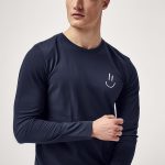 Smiley Face, Long Sleeve Μπλούζα σε Μπλε Χρώμα