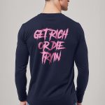 Get Rich, Long Sleeve Μπλούζα σε Μπλε Χρώμα