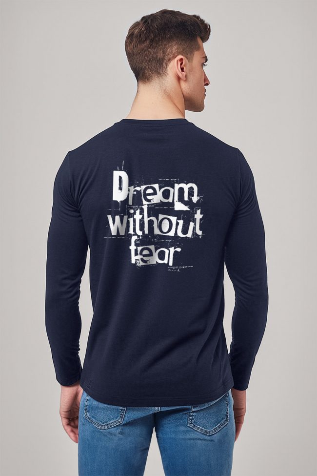 Dream Without Fear, Long Sleeve Μπλούζα σε Μπλε Χρώμα