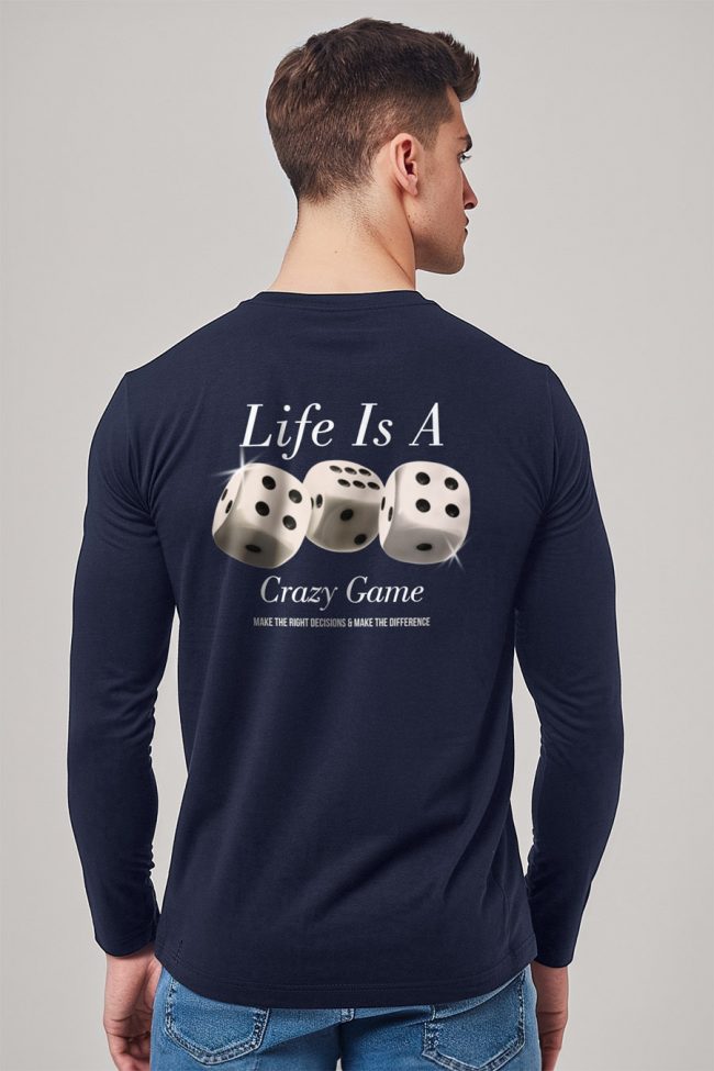 Life Is A Game, Long Sleeve Μπλούζα σε Μπλε Χρώμα