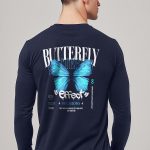 Butterfly Effect, Long Sleeve Μπλούζα σε Μπλε Χρώμα