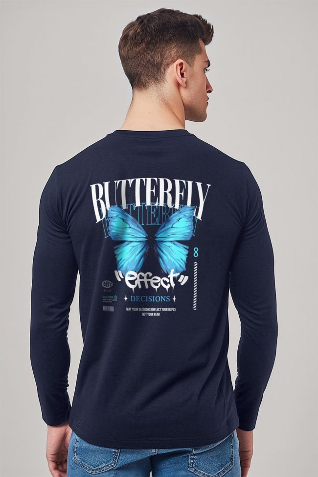 Butterfly Effect, Long Sleeve Μπλούζα σε Μπλε Χρώμα