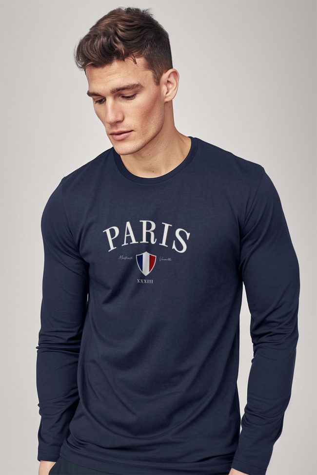 Paris Xxxiii, Long Sleeve Μπλούζα σε Μπλε Χρώμα