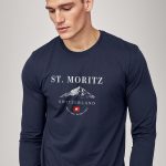 St. Moritz Swiss Ski Club, Long Sleeve Μπλούζα σε Μπλε Χρώμα