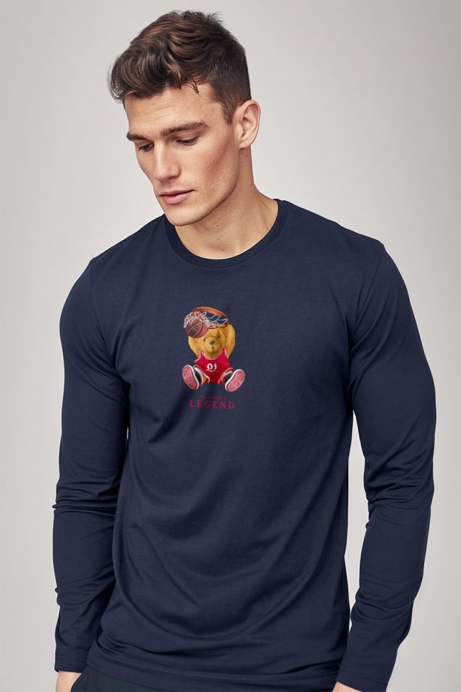 Alley Oop Teddy, Long Sleeve Μπλούζα σε Μπλε Χρώμα