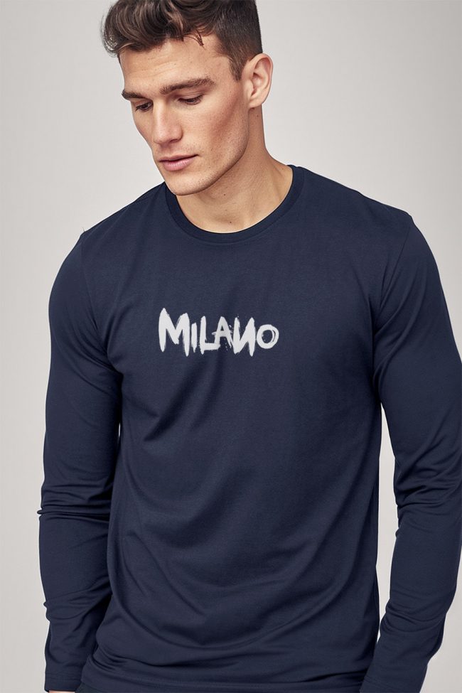 Milano Graffiti, Long Sleeve Μπλούζα σε Μπλε Χρώμα