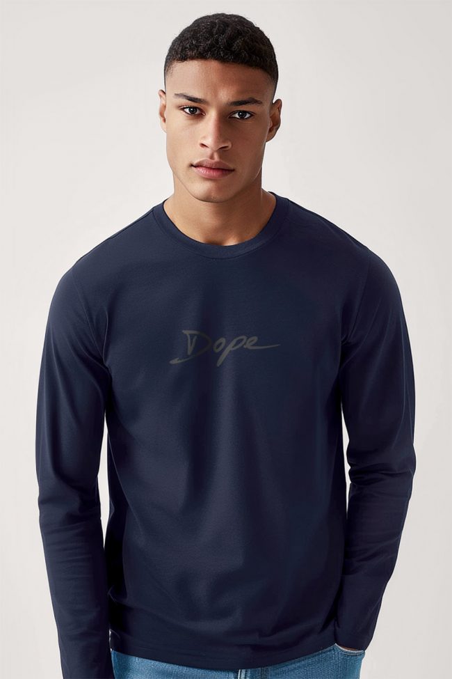 Dope, Long Sleeve Μπλούζα σε Μπλε Χρώμα