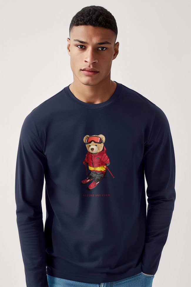 Ski Club Teddy, Long Sleeve Μπλούζα σε Μπλε Χρώμα