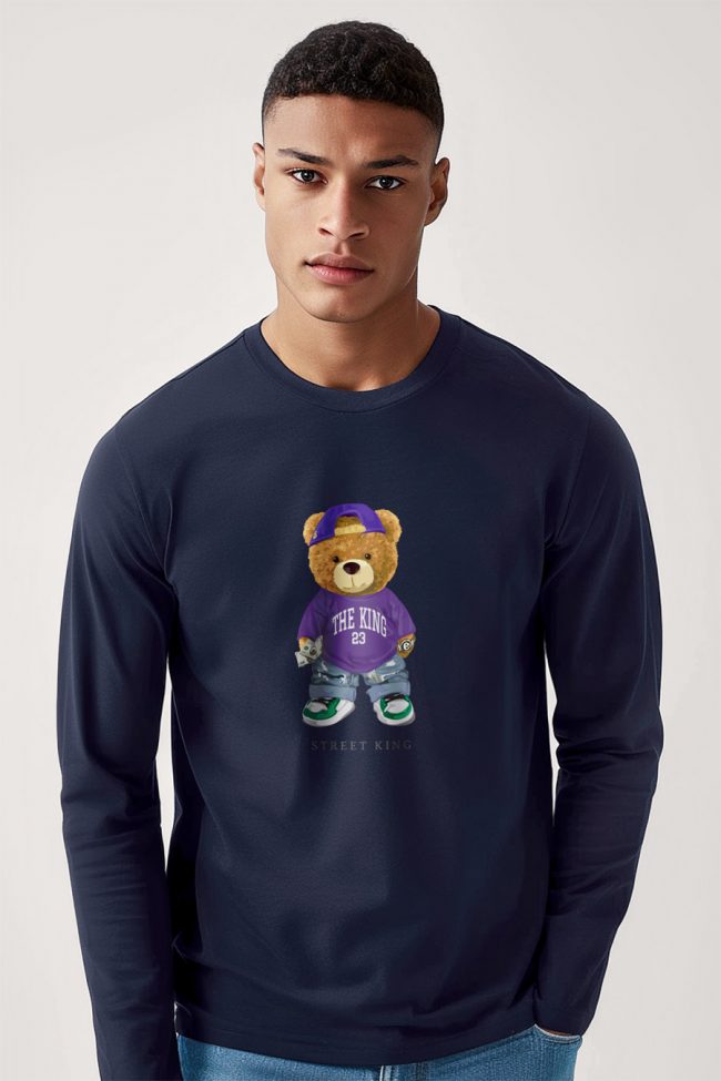 Street King Teddy, Long Sleeve Μπλούζα σε Μπλε Χρώμα
