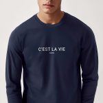 C Est La Vie, Long Sleeve Μπλούζα σε Μπλε Χρώμα