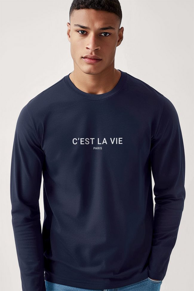 C Est La Vie, Long Sleeve Μπλούζα σε Μπλε Χρώμα