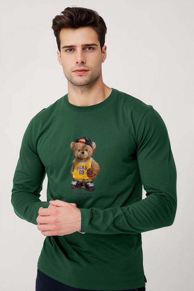 Team Bear Teddy, Long Sleeve Μπλούζα σε Πράσινο Χρώμα
