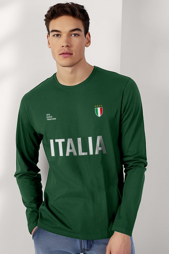 Italia Bold, Long Sleeve Μπλούζα σε Πράσινο Χρώμα