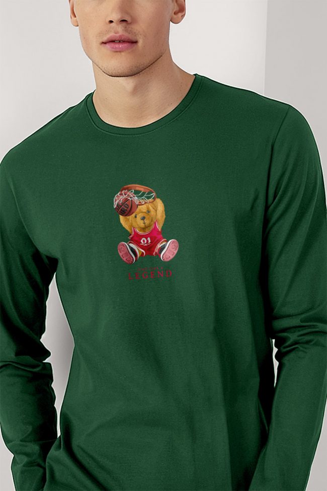 Alley Oop Teddy, Long Sleeve Μπλούζα σε Πράσινο Χρώμα