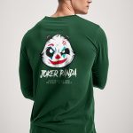 Joker Panda, Long Sleeve Μπλούζα σε Πράσινο Χρώμα