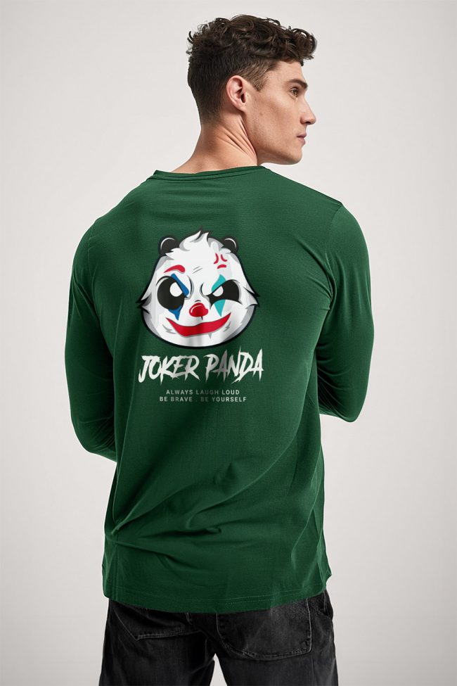 Joker Panda, Long Sleeve Μπλούζα σε Πράσινο Χρώμα